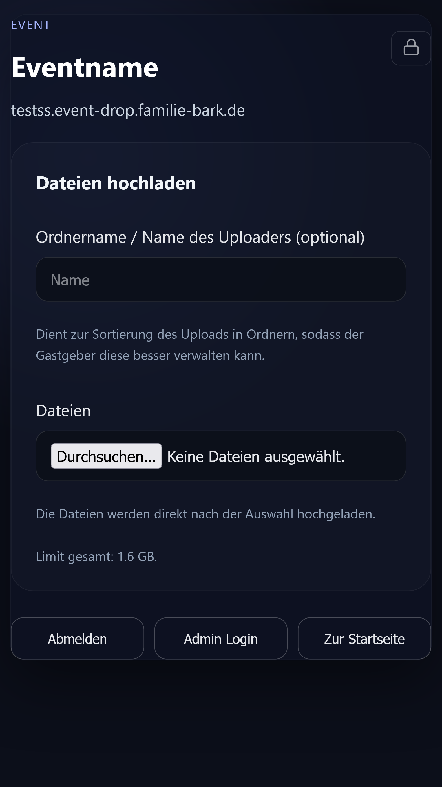 Gastansicht eines Events in Event Drop