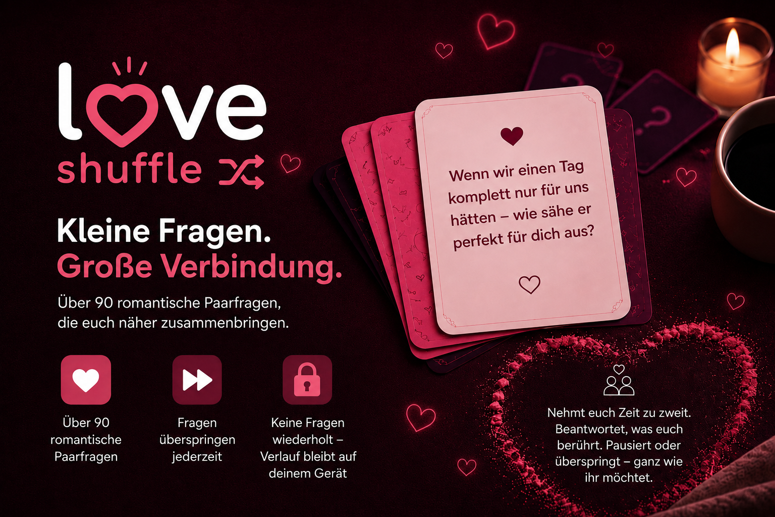 Startansicht der Love-Shuffle-App
